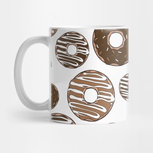 Donut Pattern, Chocolate Donuts, Caramel Donuts Mug